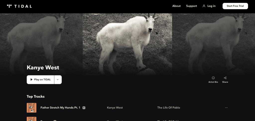 kanye vultures goat tidal